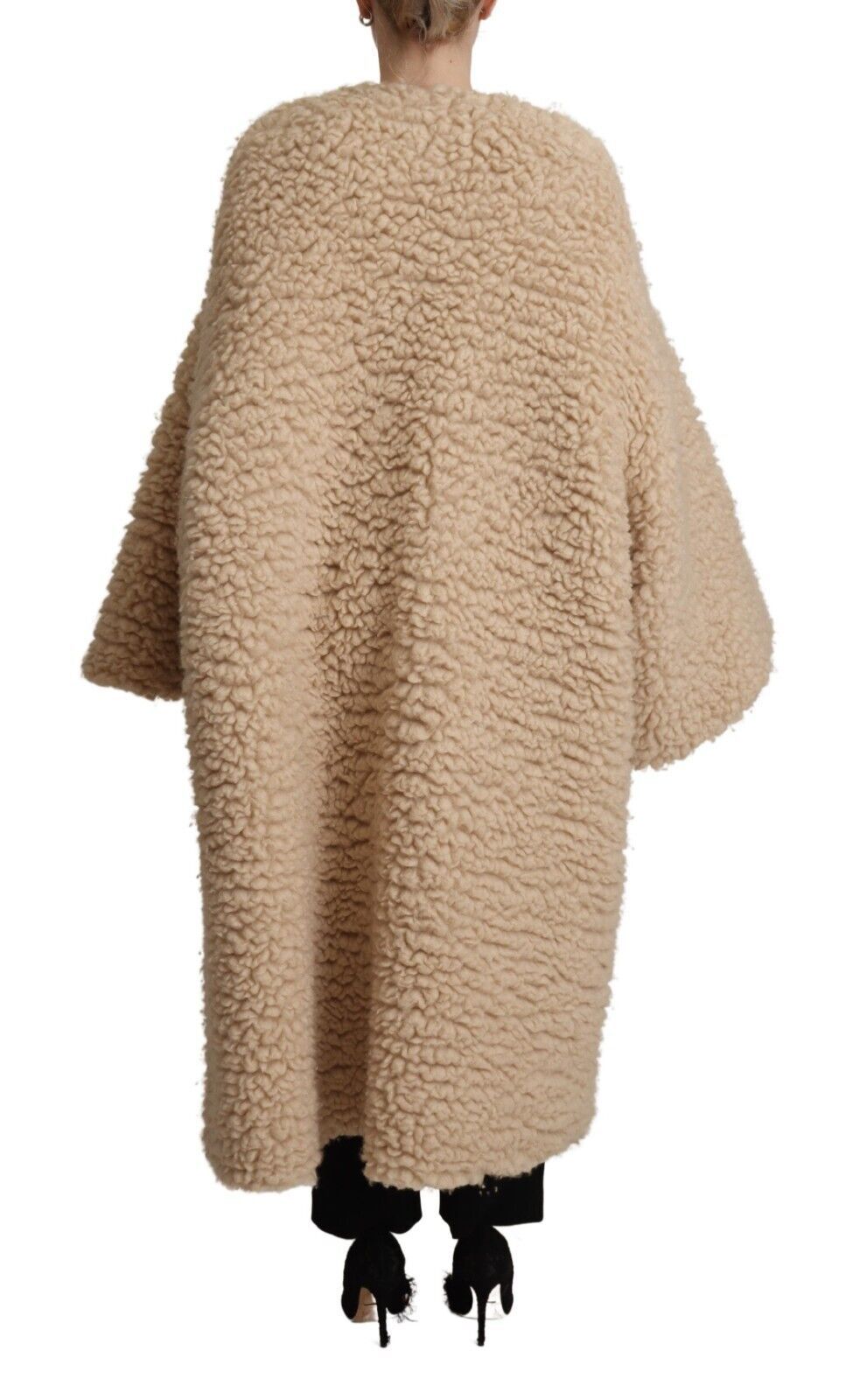 Veste pardessus élégante en cachemire beige Dolce & Gabbana