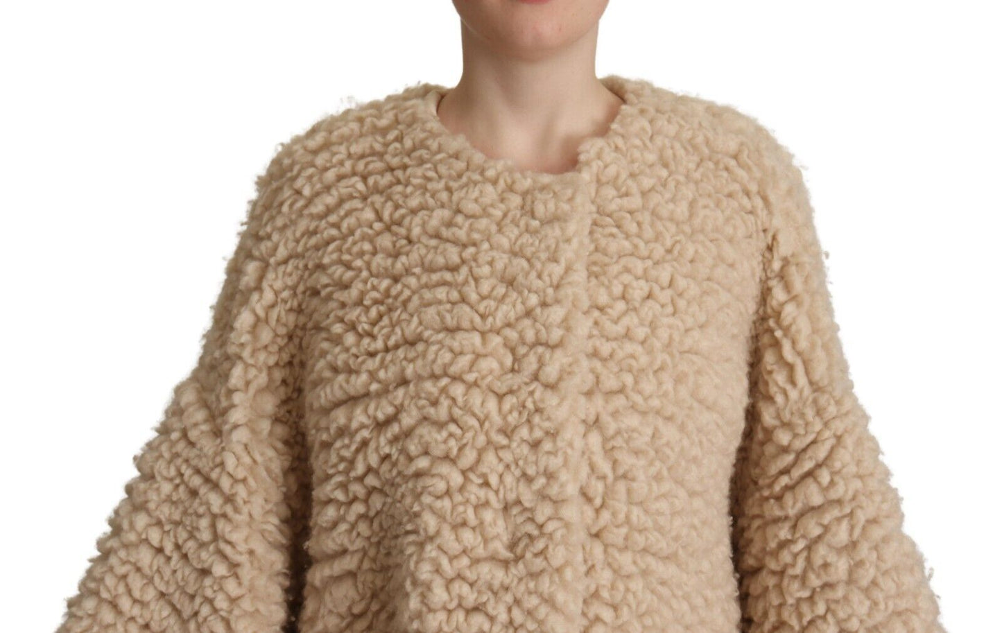 Veste pardessus élégante en cachemire beige Dolce & Gabbana
