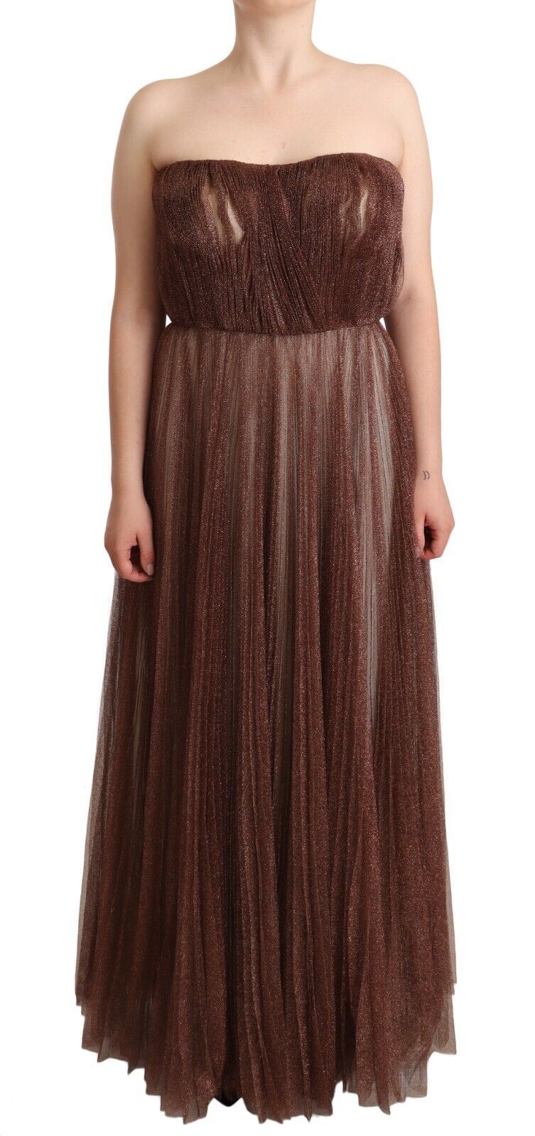 Robe longue élégante en bronze métallisé Dolce & Gabbana