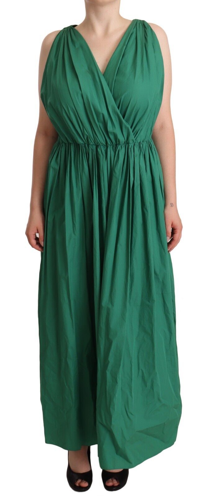 Robe trapèze sans manches vert foncé élégante de Dolce & Gabbana