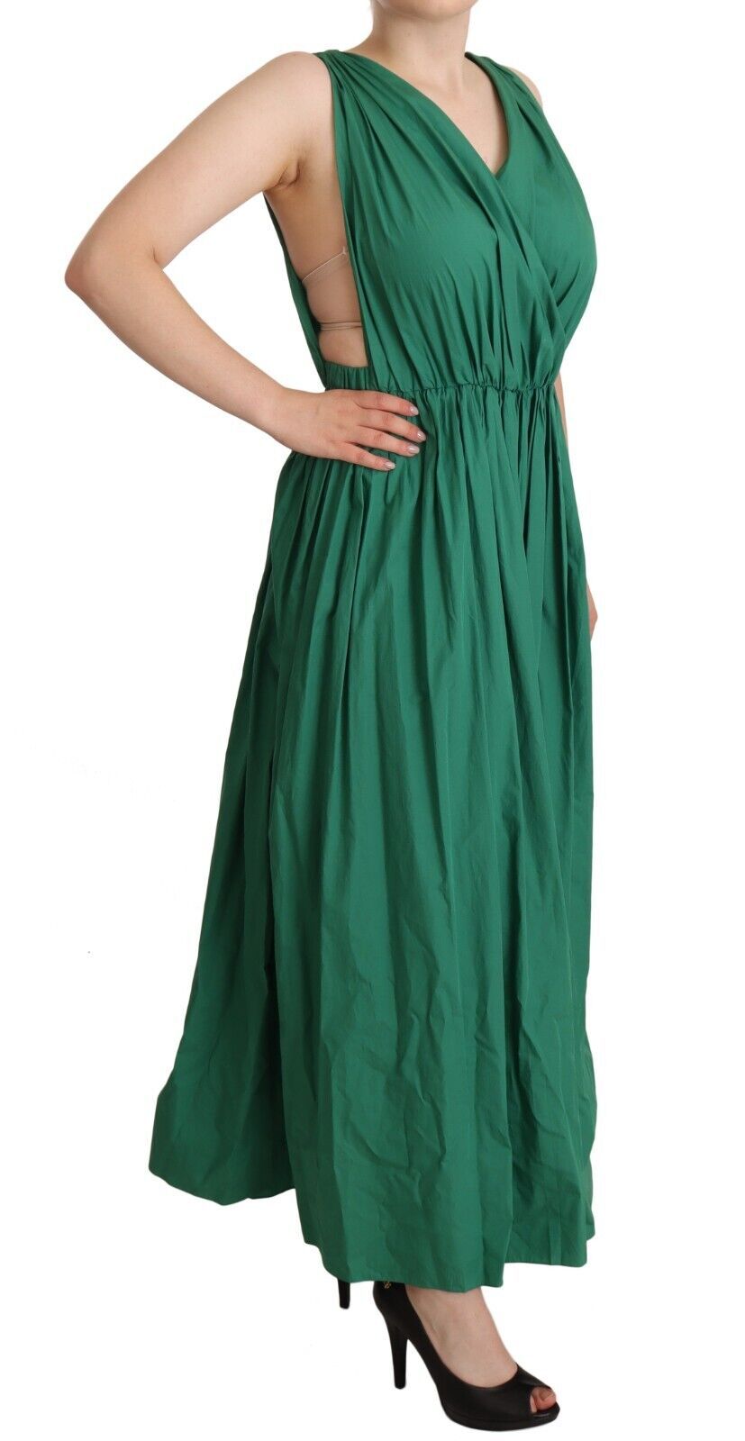 Robe trapèze sans manches vert foncé élégante de Dolce & Gabbana