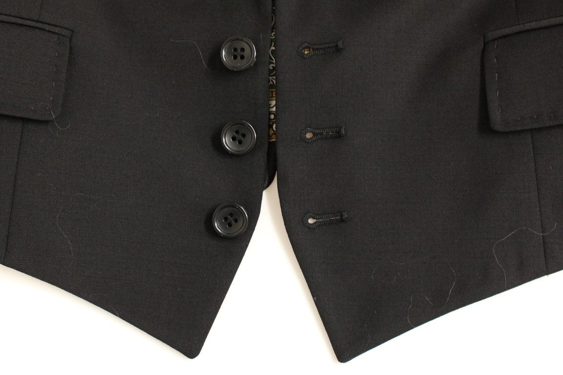 Dolce & Gabbana Elegant Silk-Blend Black Blazer with Scarf Back Detail - Elegance Online Limited