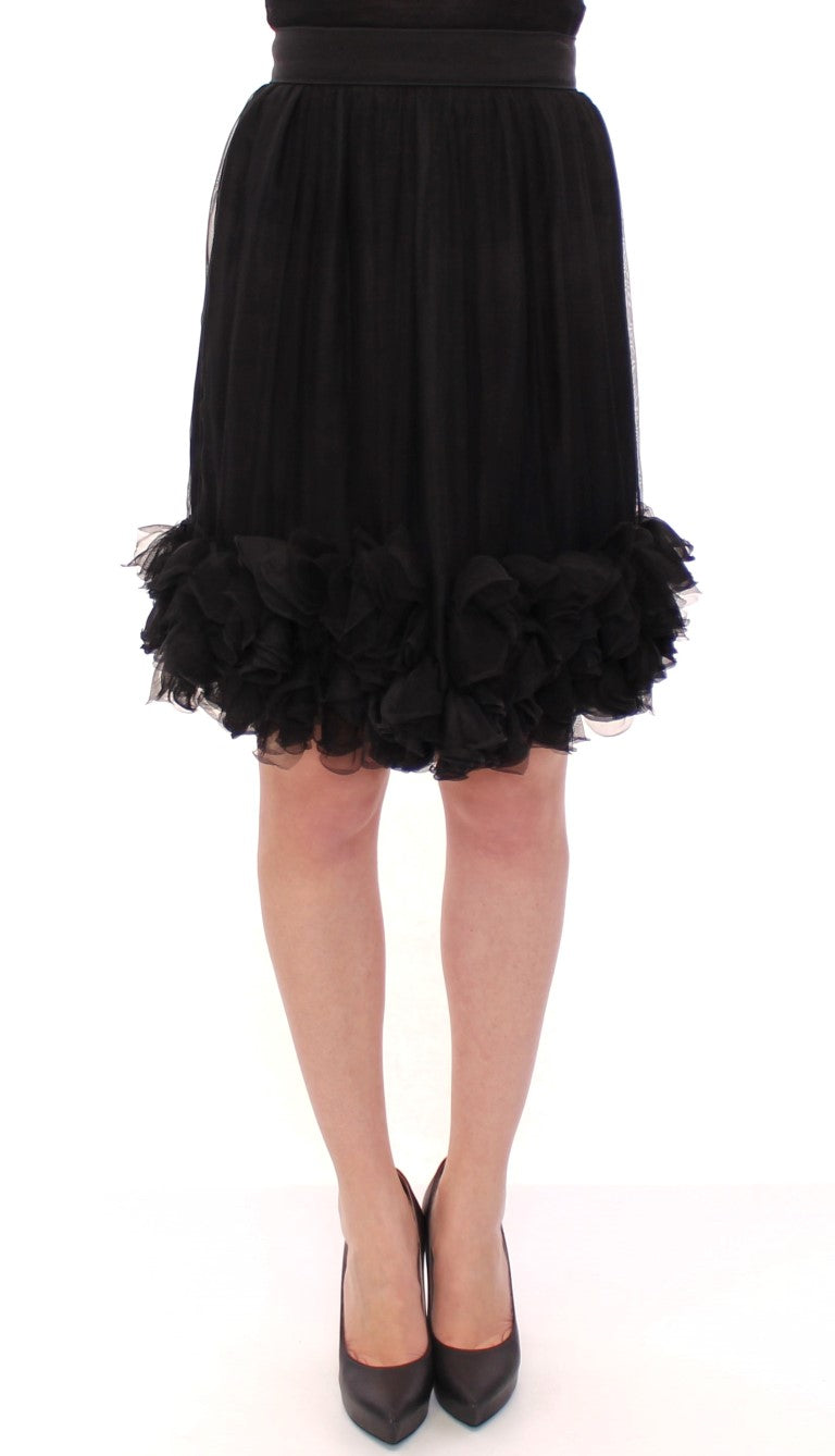 Dolce & Gabbana Elegant Silk Black Skirt for Evenings - Elegance Online Limited