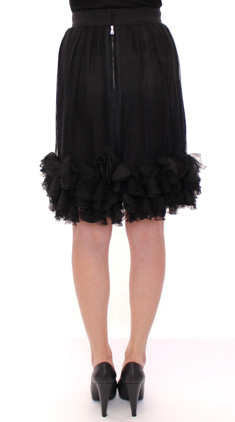 Dolce & Gabbana Elegant Silk Black Skirt for Evenings - Elegance Online Limited