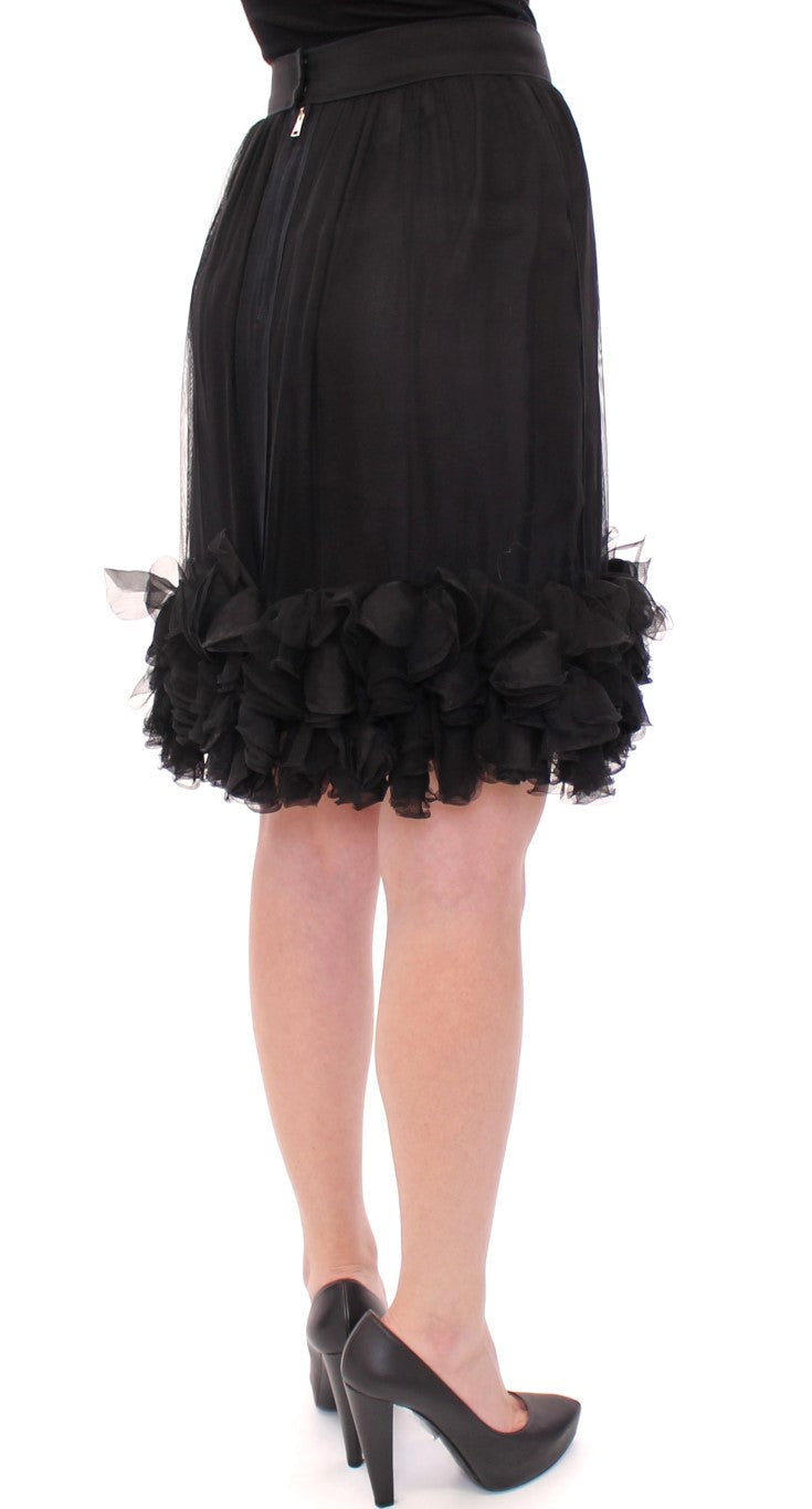 Dolce & Gabbana Elegant Silk Black Skirt for Evenings - Elegance Online Limited