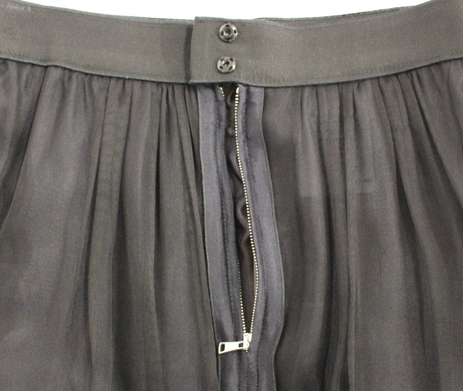 Dolce & Gabbana Elegant Silk Black Skirt for Evenings - Elegance Online Limited