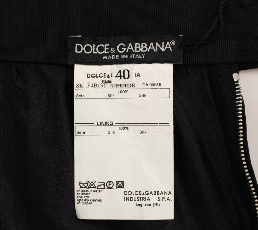 Dolce & Gabbana Elegant Silk Black Skirt for Evenings - Elegance Online Limited