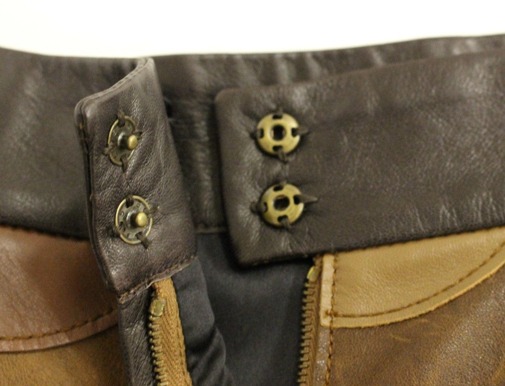 Dolce & Gabbana Elegant Leather Patchwork Skirt - Elegance Online Limited