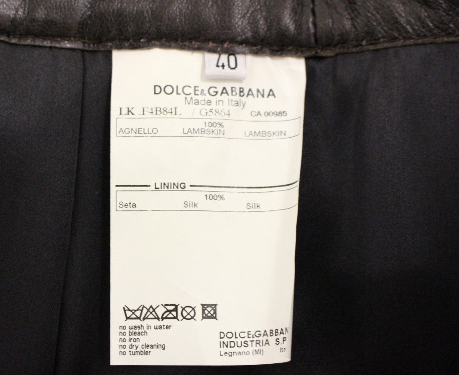 Dolce & Gabbana Elegant Leather Patchwork Skirt - Elegance Online Limited