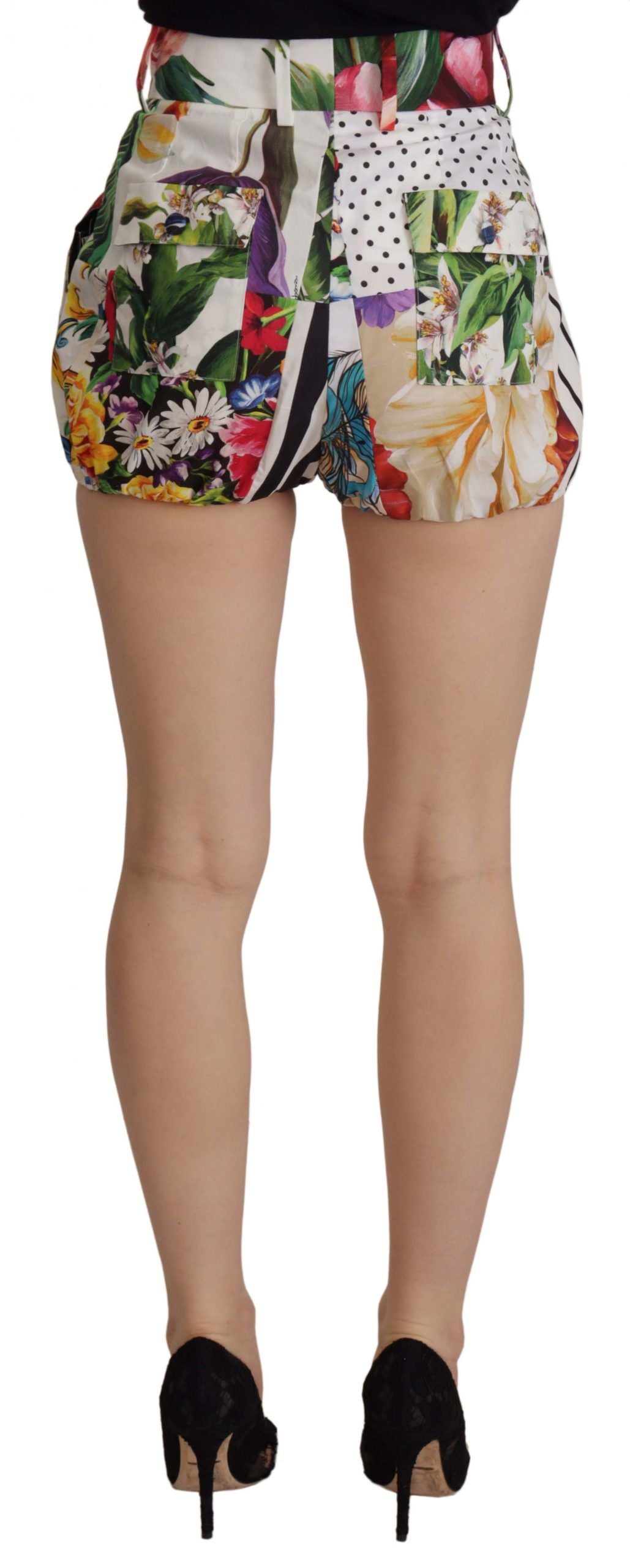 Short taille haute à imprimé floral multicolore Dolce & Gabbana