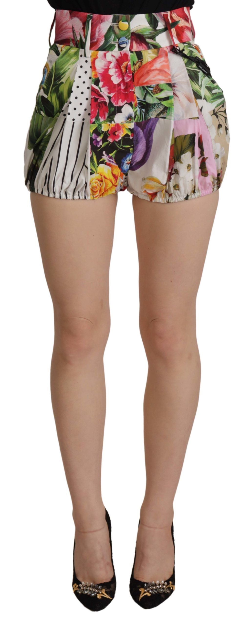 Short taille haute à imprimé floral multicolore Dolce & Gabbana