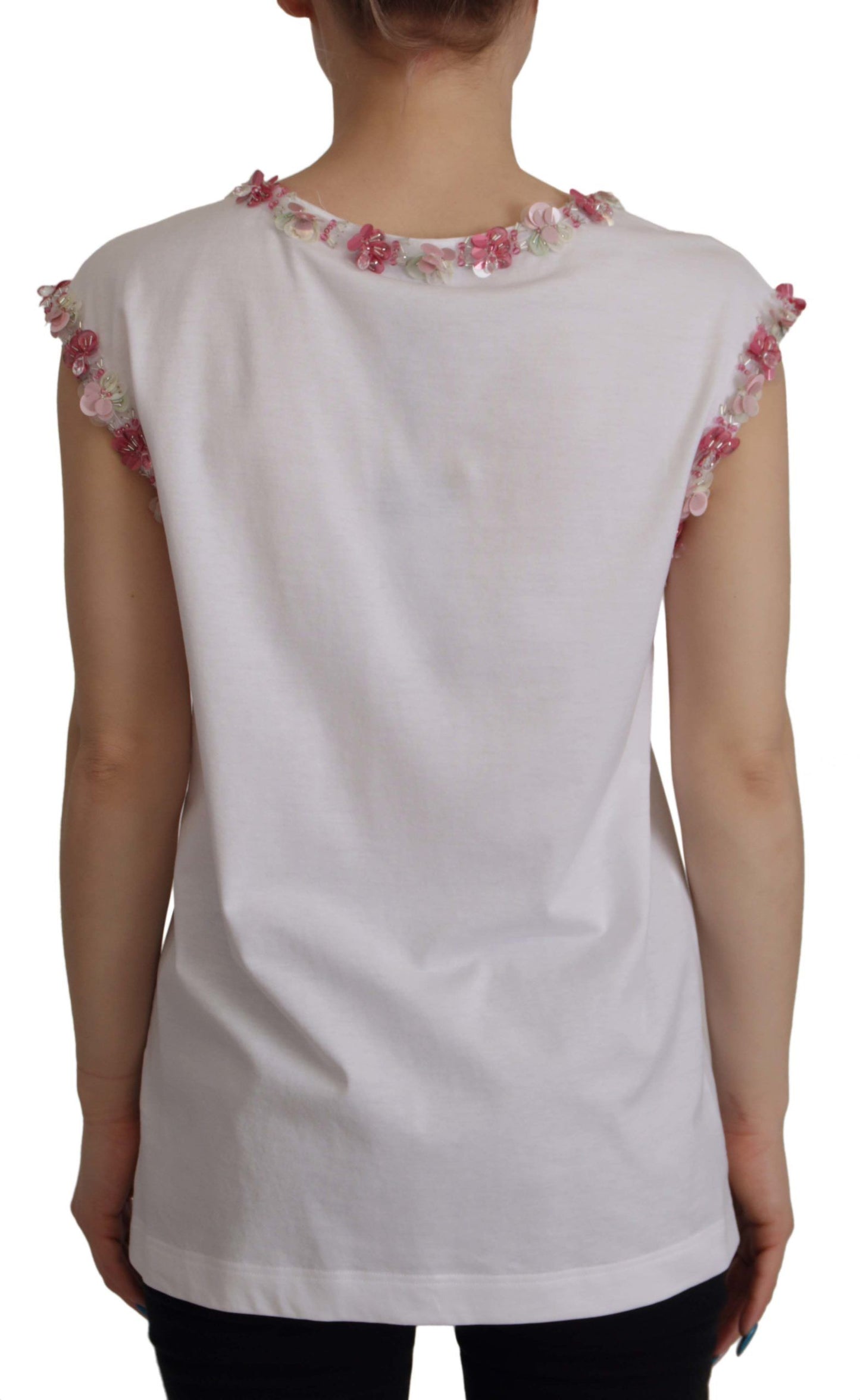 Dolce & Gabbana Camiseta sin mangas con corona de lentejuelas Chic