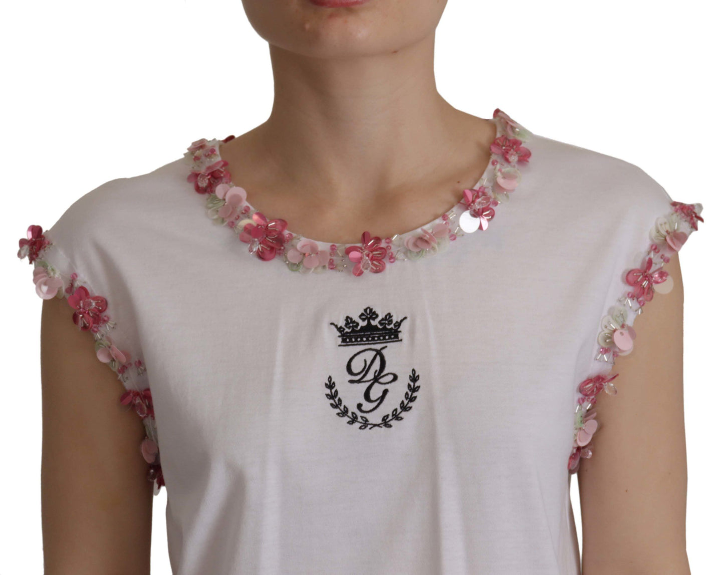 Dolce & Gabbana Camiseta sin mangas con corona de lentejuelas Chic