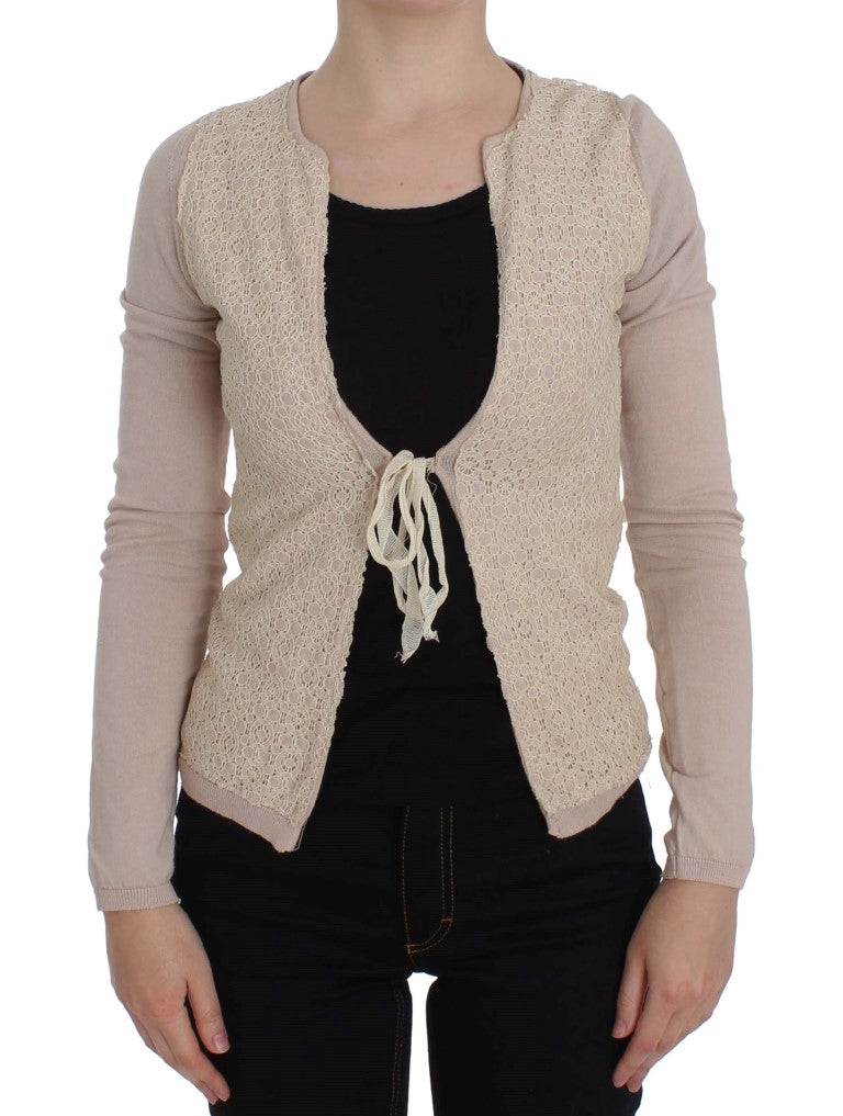PINK MEMORIES Elegant Pink Wrap Sweater Cotton Knit - Elegance Online Limited