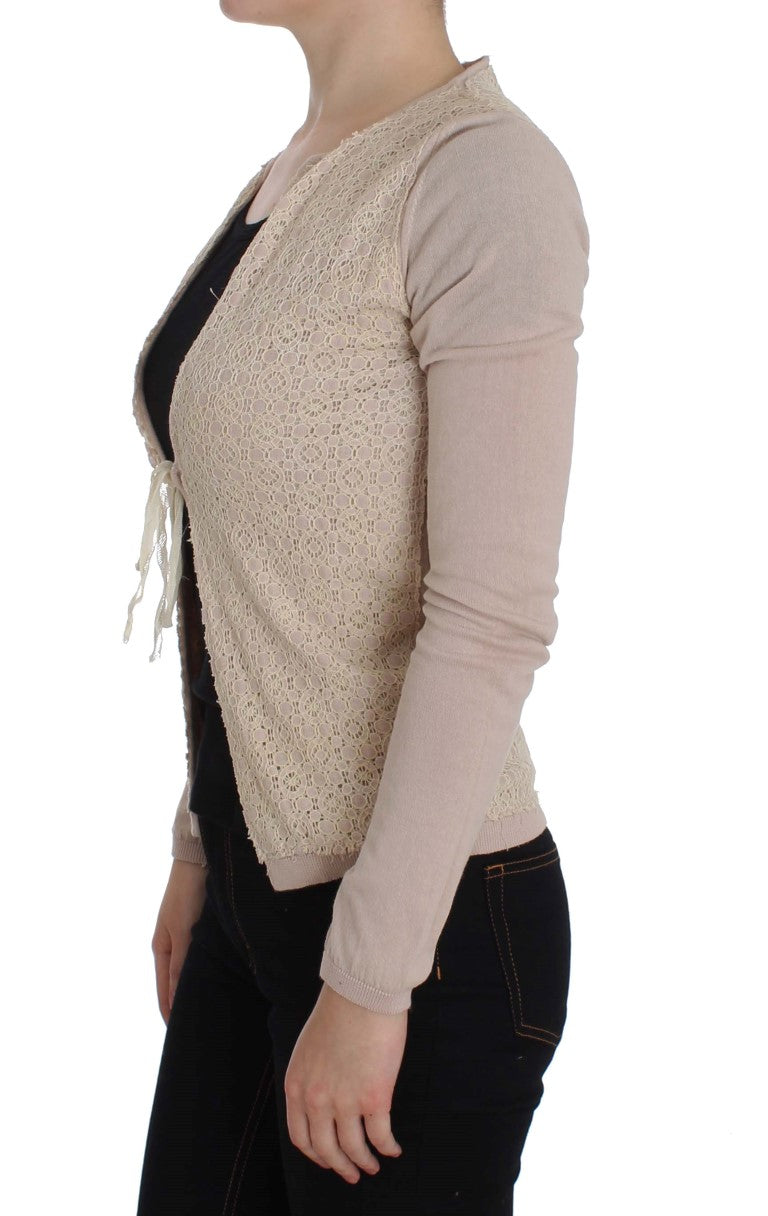 PINK MEMORIES Elegant Pink Wrap Sweater Cotton Knit - Elegance Online Limited