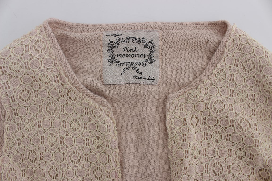 PINK MEMORIES Elegant Pink Wrap Sweater Cotton Knit - Elegance Online Limited
