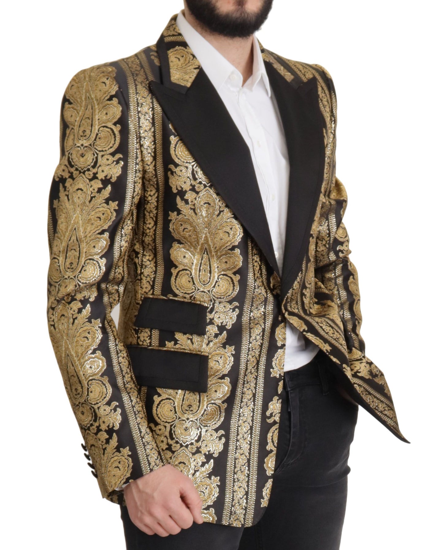 Blazer elegante de jacquard con botonadura sencilla de Dolce & Gabbana