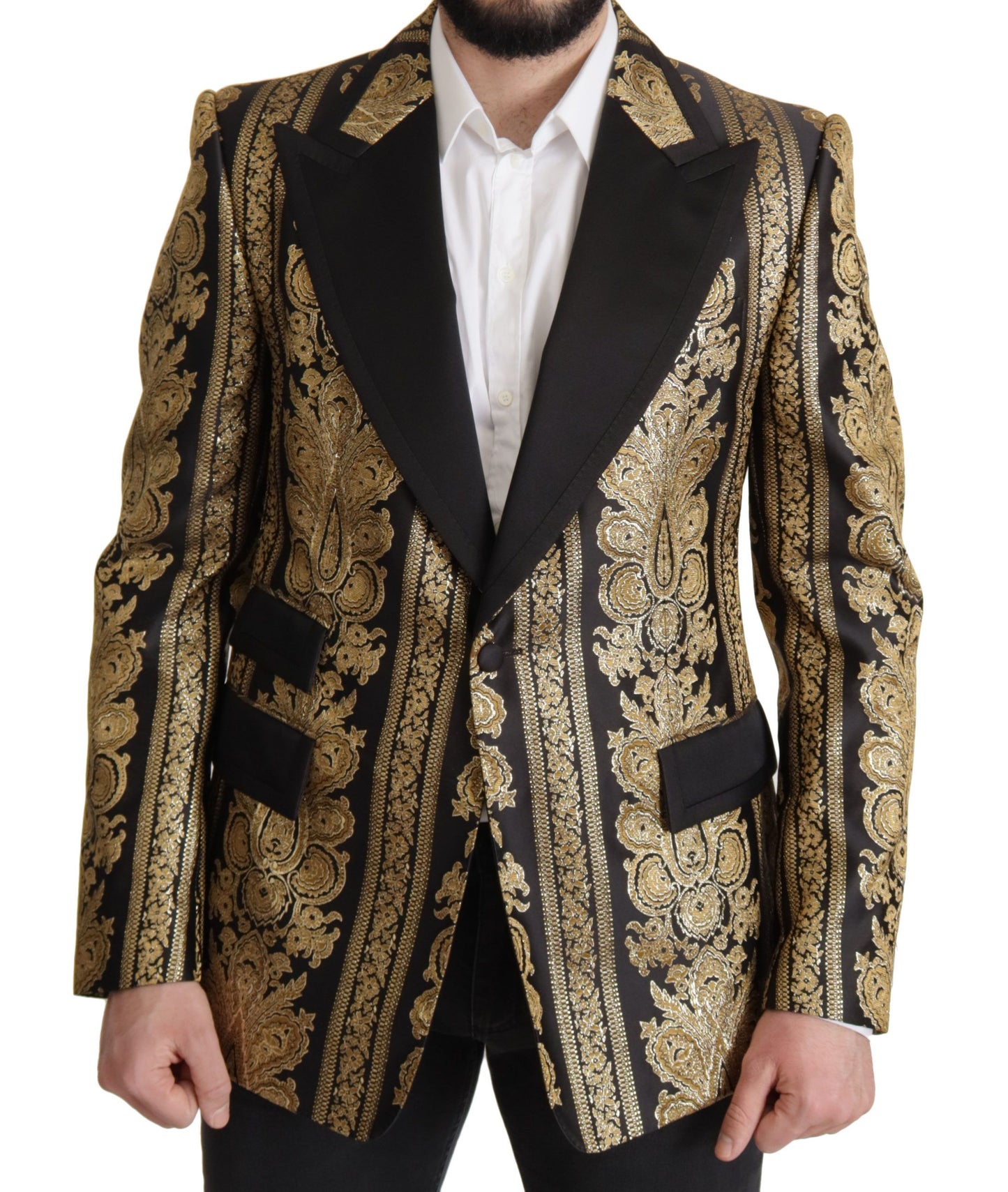 Blazer elegante de jacquard con botonadura sencilla de Dolce & Gabbana