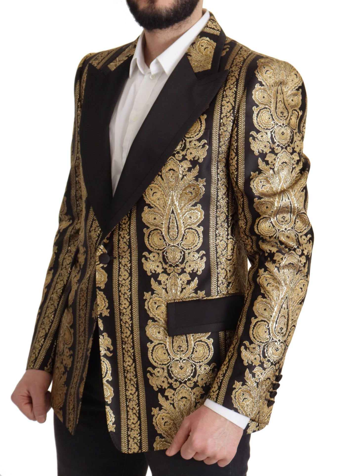 Blazer elegante de jacquard con botonadura sencilla de Dolce & Gabbana