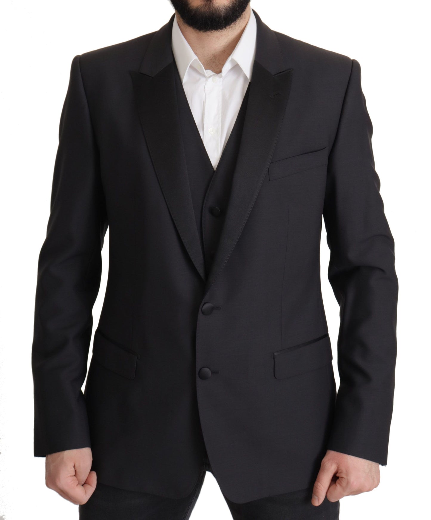 Dolce & Gabbana Elegante blazer de dos piezas Martini azul oscuro