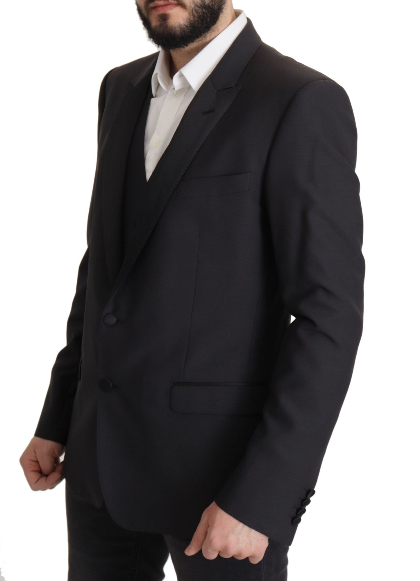 Dolce & Gabbana Elegante blazer de dos piezas Martini azul oscuro