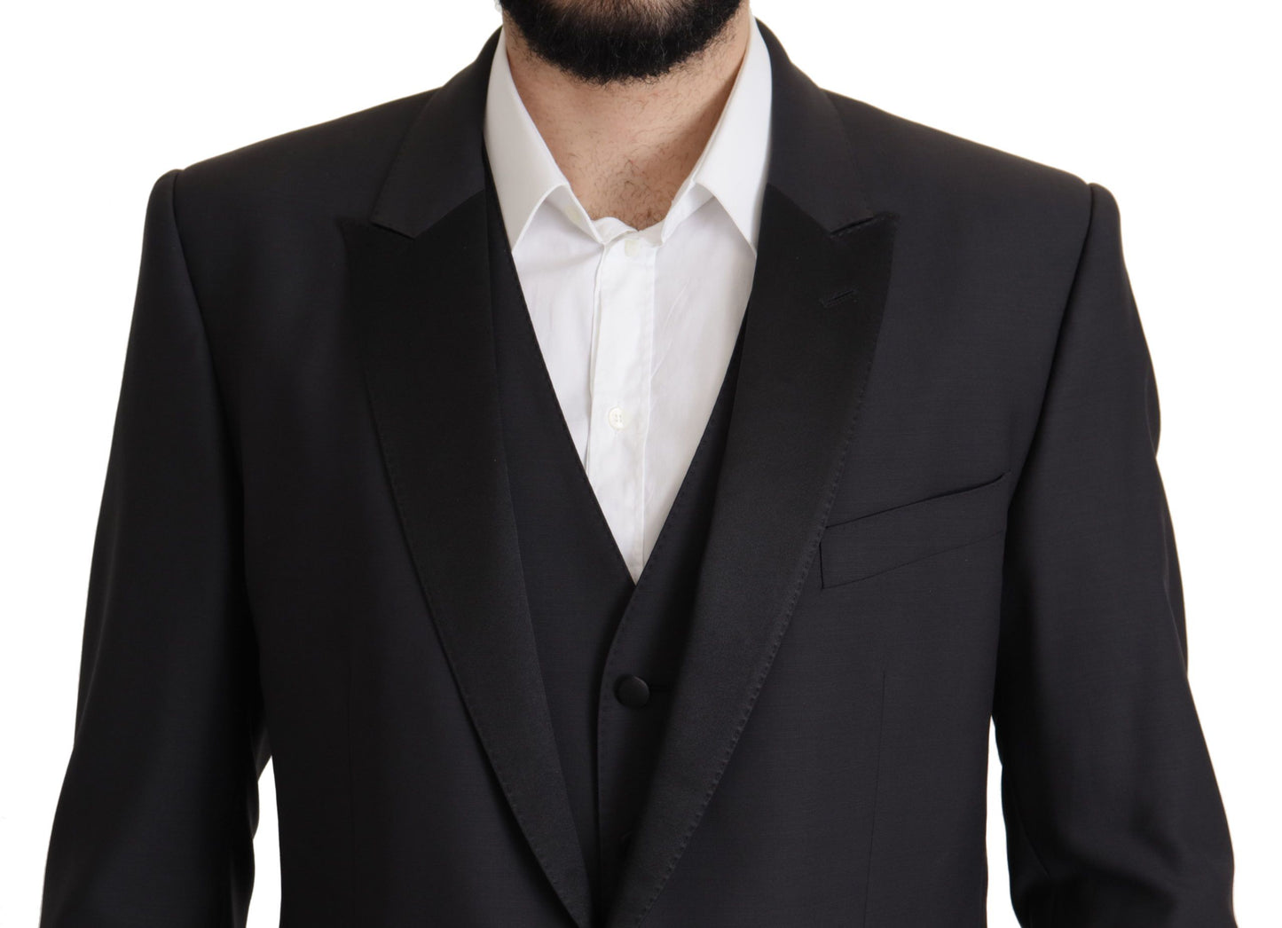Dolce & Gabbana Elegante blazer de dos piezas Martini azul oscuro