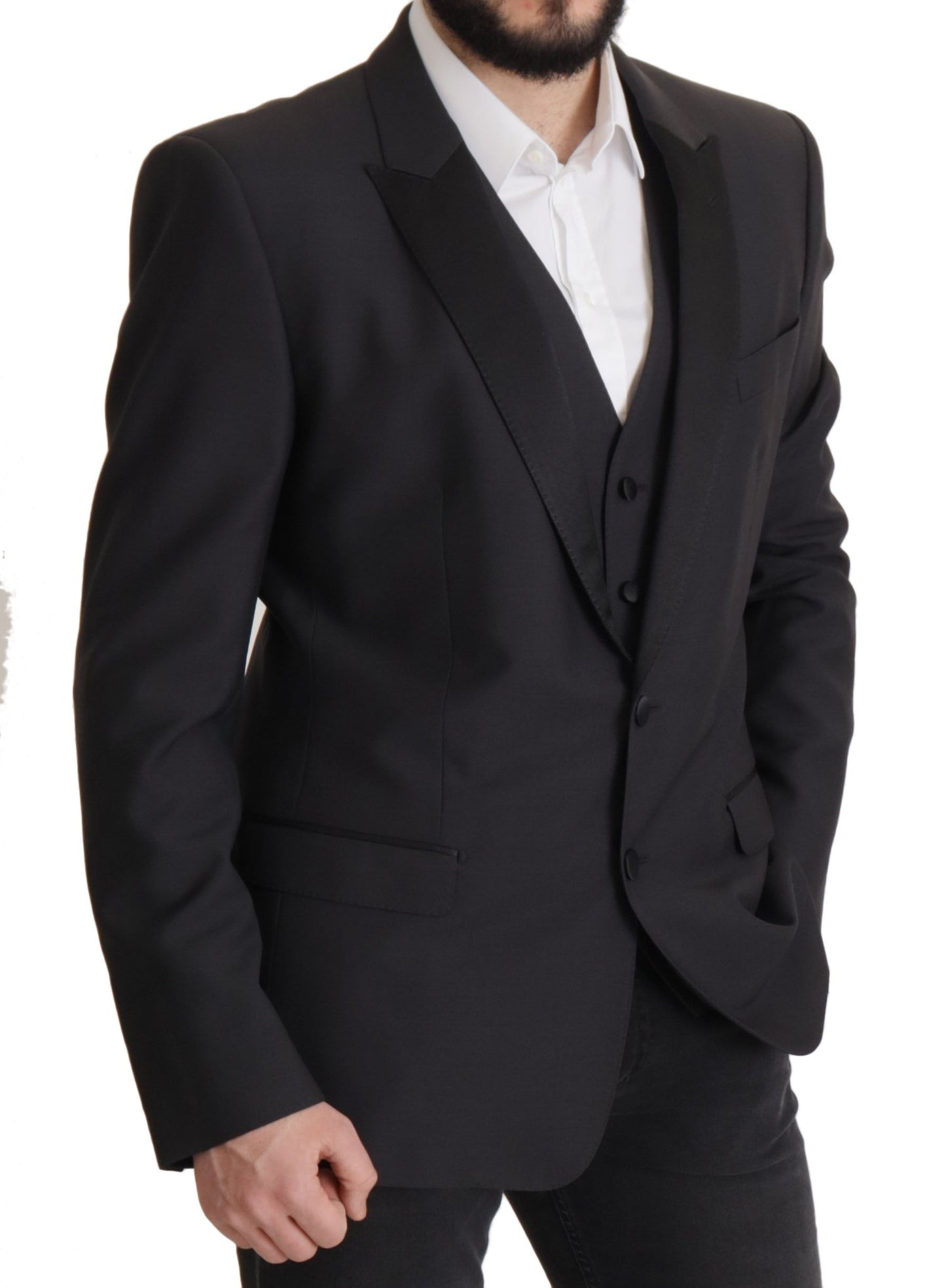 Dolce & Gabbana Elegante blazer de dos piezas Martini azul oscuro