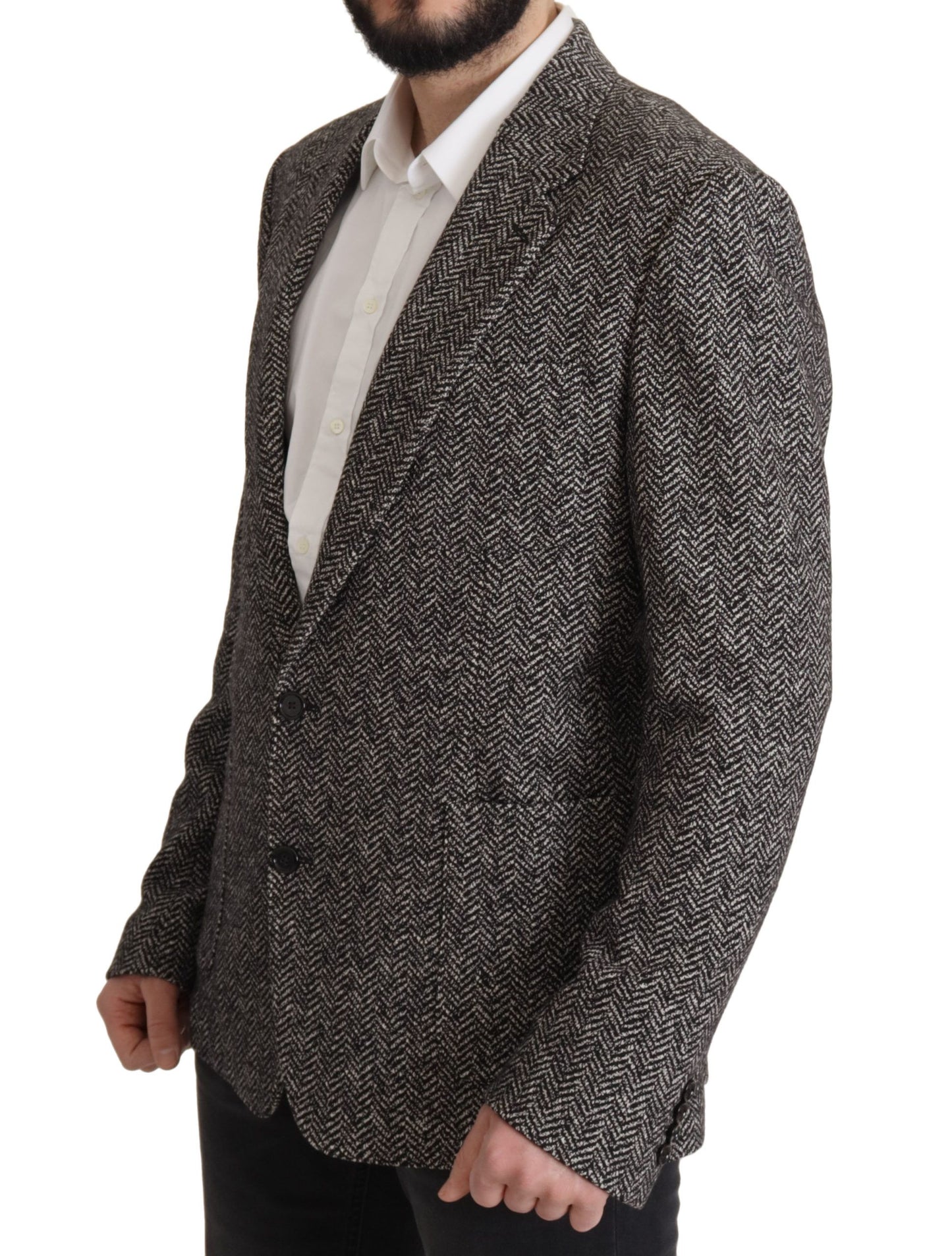 Veste blazer à chevrons gris Dolce & Gabbana