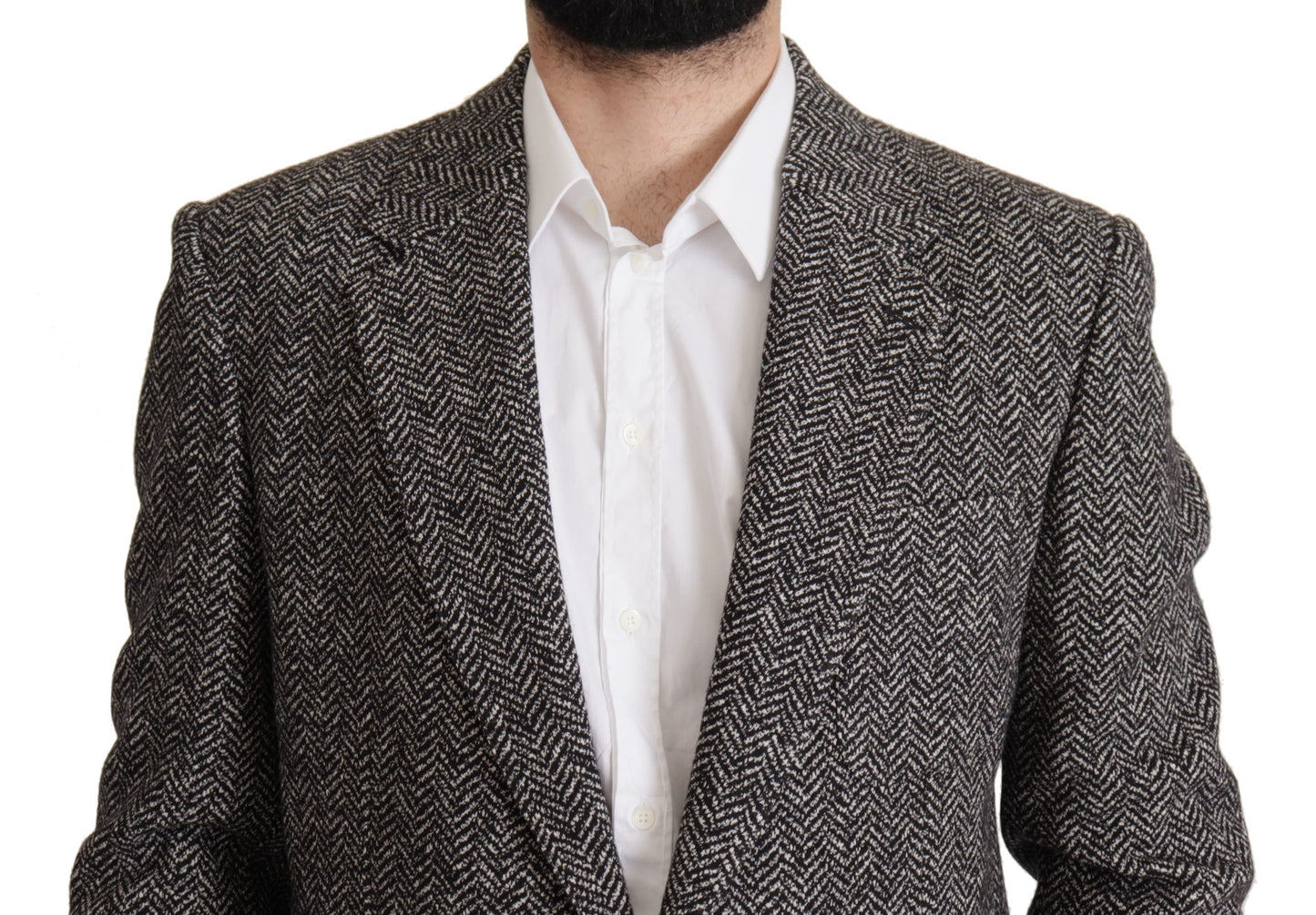 Veste blazer à chevrons gris Dolce & Gabbana