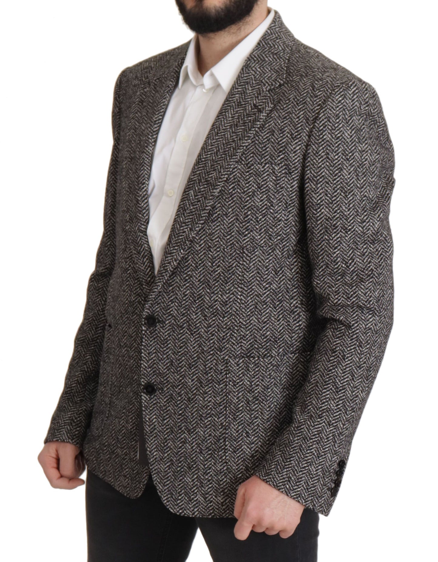 Veste blazer à chevrons gris Dolce & Gabbana