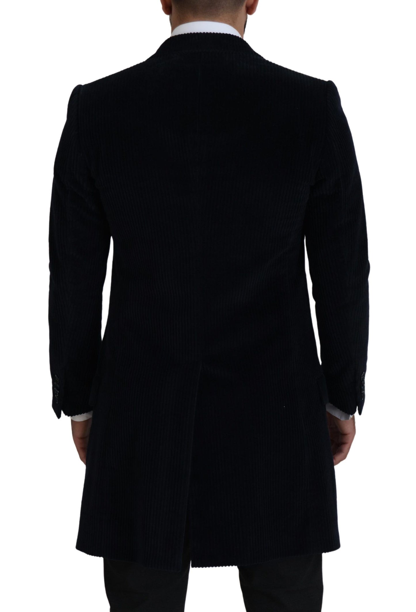Dolce & Gabbana Elegante chaqueta tipo cárdigan larga de algodón negra