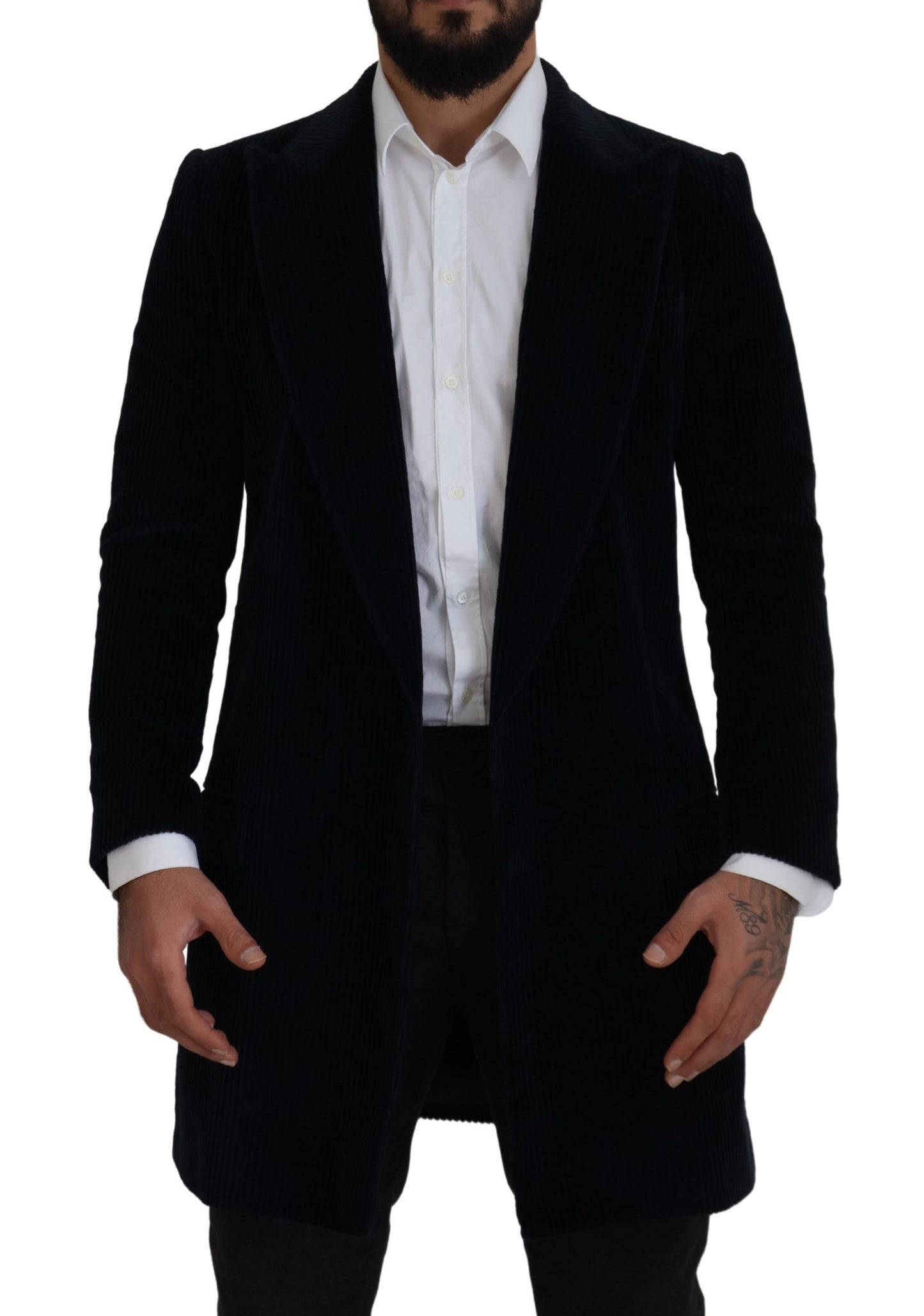 Dolce & Gabbana Elegante chaqueta tipo cárdigan larga de algodón negra