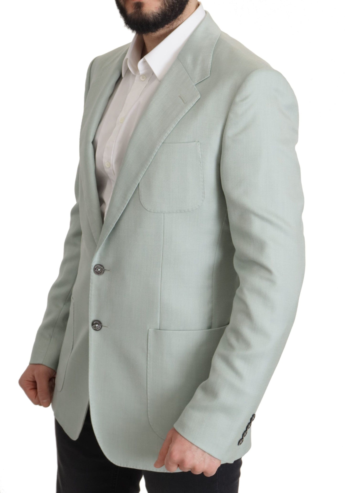 Dolce & Gabbana Elegante blazer de seda y cachemira verde menta