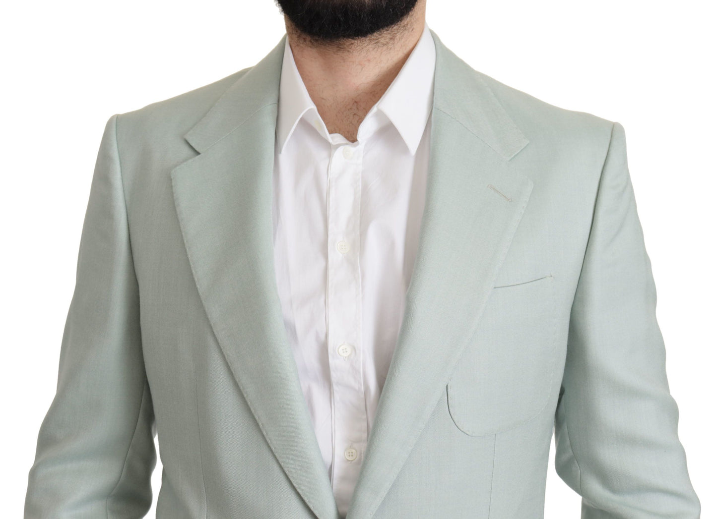 Dolce & Gabbana Elegante blazer de seda y cachemira verde menta