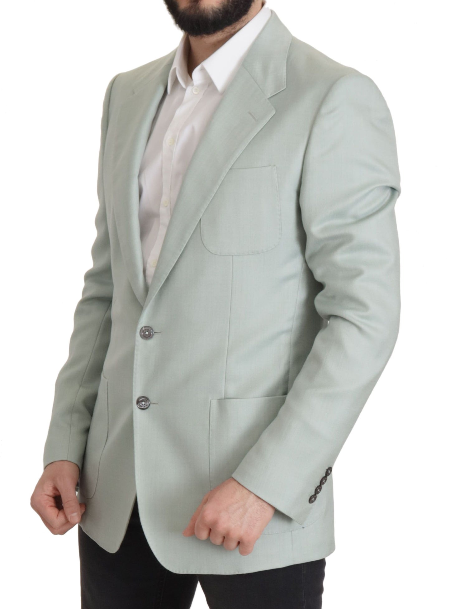 Dolce & Gabbana Elegante blazer de seda y cachemira verde menta