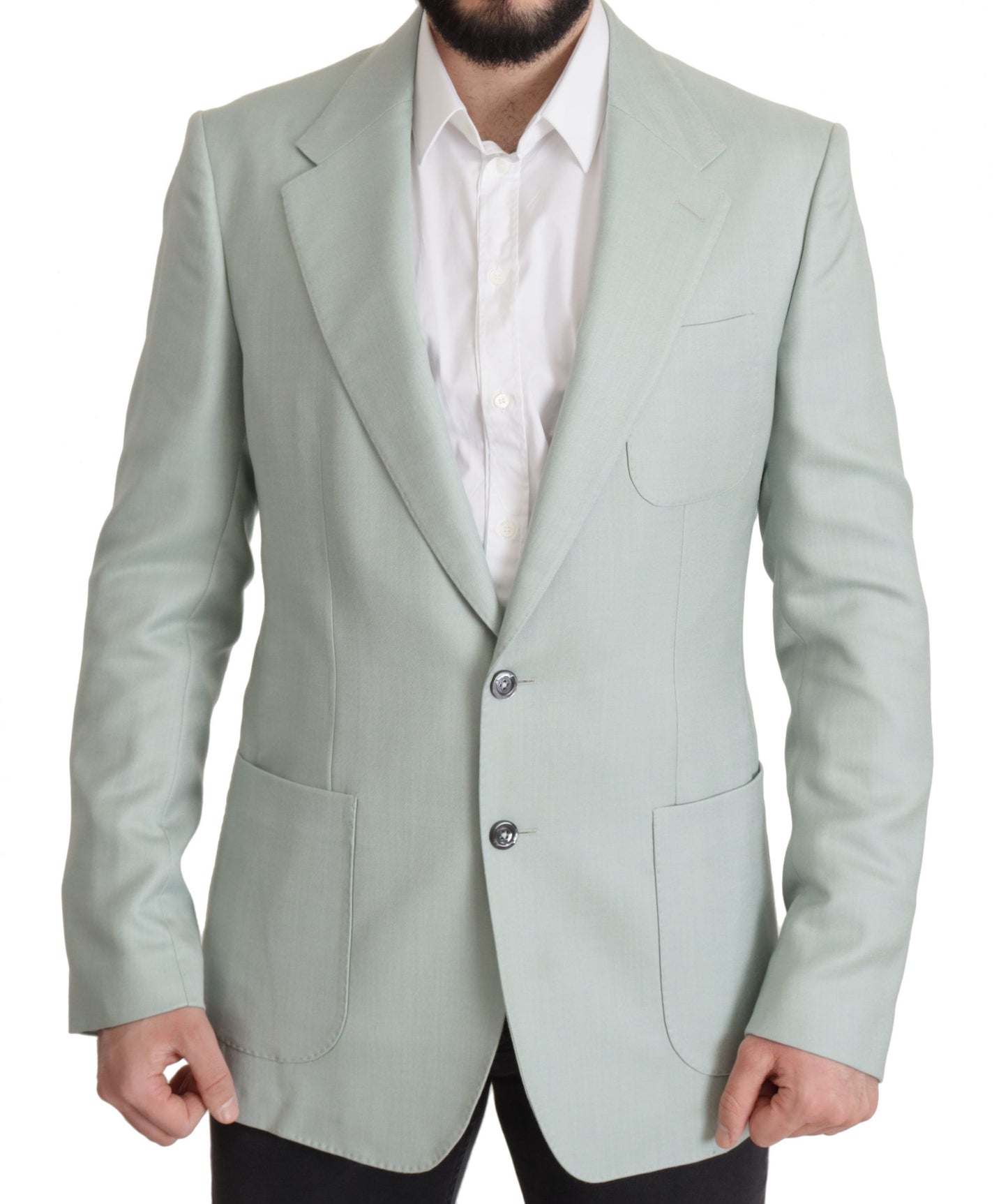 Dolce & Gabbana Elegante blazer de seda y cachemira verde menta