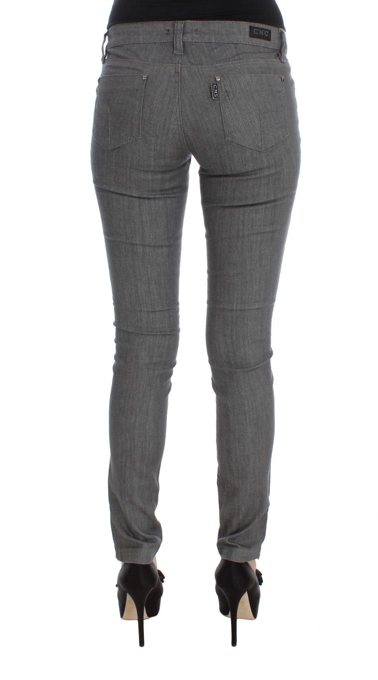 Costume National Chic Gray Slim-Fit Designer Jeans - Elegance Online Limited