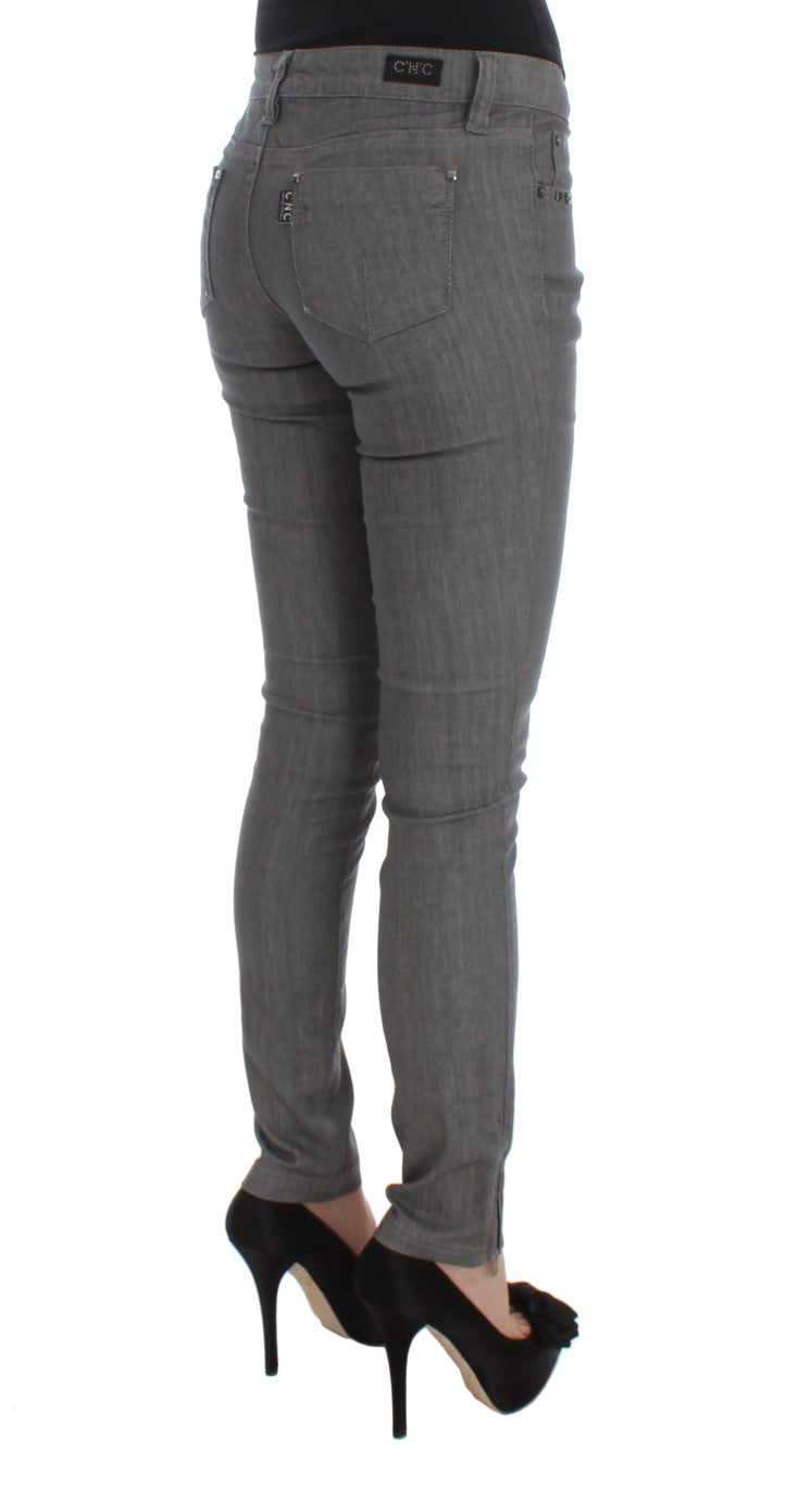 Costume National Chic Gray Slim-Fit Designer Jeans - Elegance Online Limited