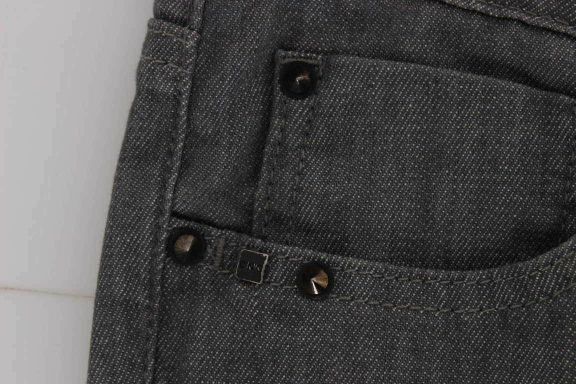 Costume National Chic Gray Slim-Fit Designer Jeans - Elegance Online Limited