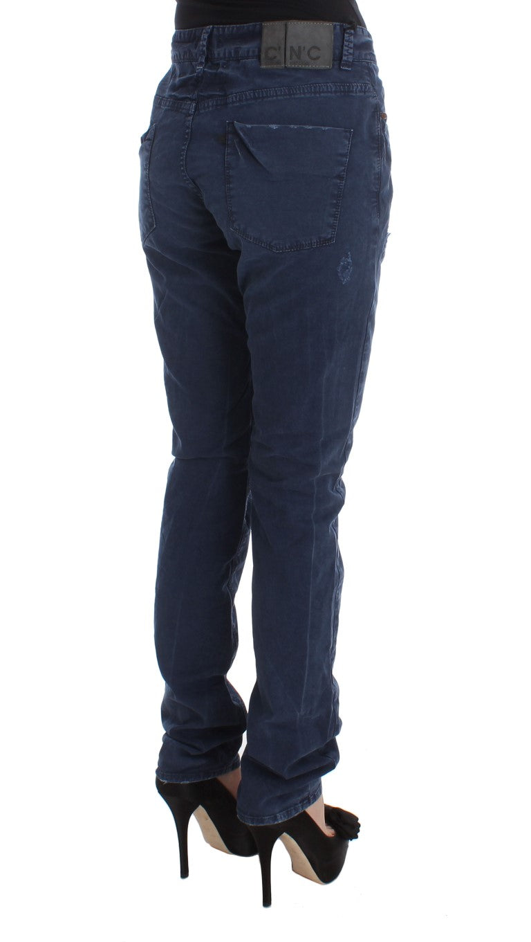 Costume National Chic Regular Fit Blue Denim Jeans - Elegance Online Limited