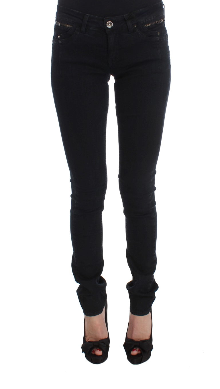 Costume National Sleek Slim Fit Designer Jeans in Classic Black - Elegance Online Limited