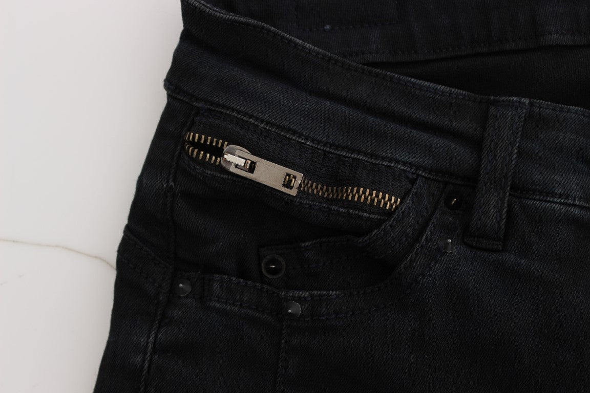 Costume National Sleek Slim Fit Designer Jeans in Classic Black - Elegance Online Limited