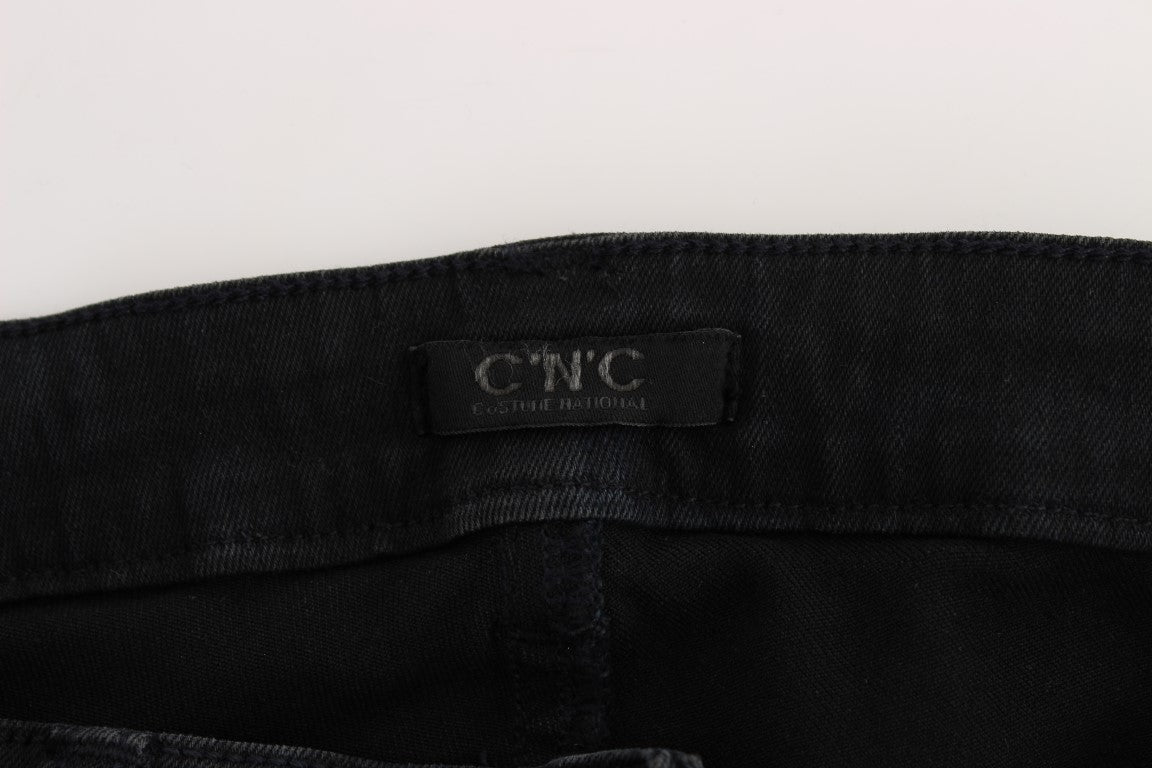 Costume National Sleek Slim Fit Designer Jeans in Classic Black - Elegance Online Limited