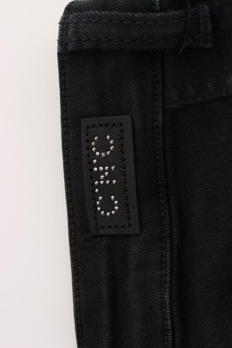 Costume National Sleek Slim Fit Designer Jeans in Classic Black - Elegance Online Limited