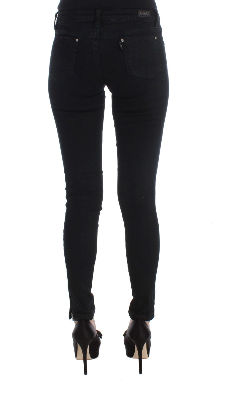 Costume National Sleek Black Slim Fit Designer Jeans - Elegance Online Limited
