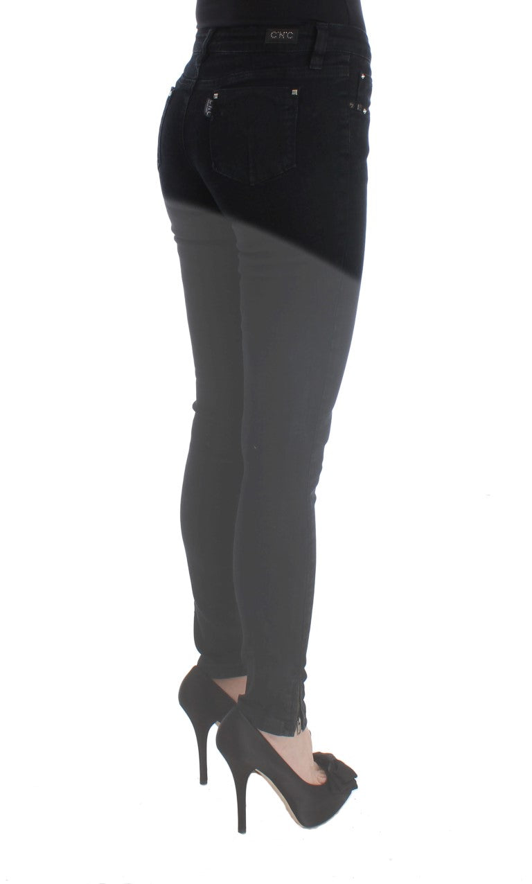 Costume National Sleek Black Slim Fit Designer Jeans - Elegance Online Limited