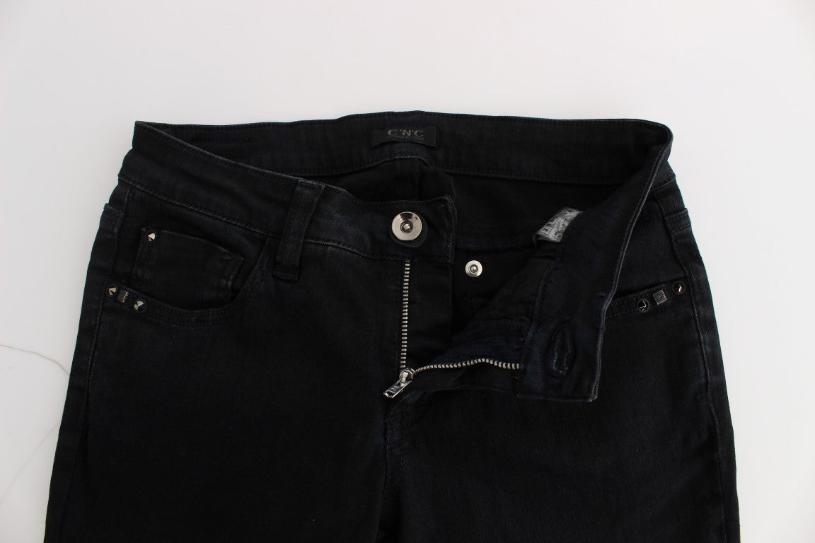 Costume National Sleek Black Slim Fit Designer Jeans - Elegance Online Limited