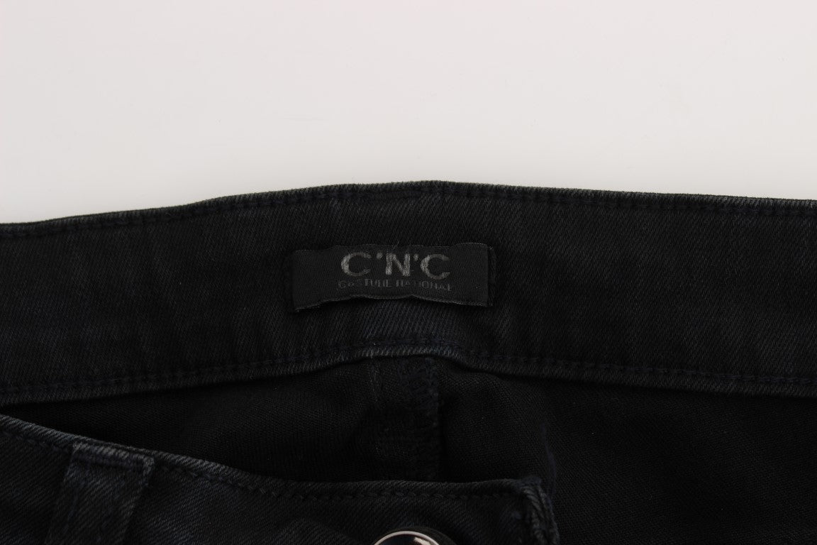Costume National Sleek Black Slim Fit Designer Jeans - Elegance Online Limited