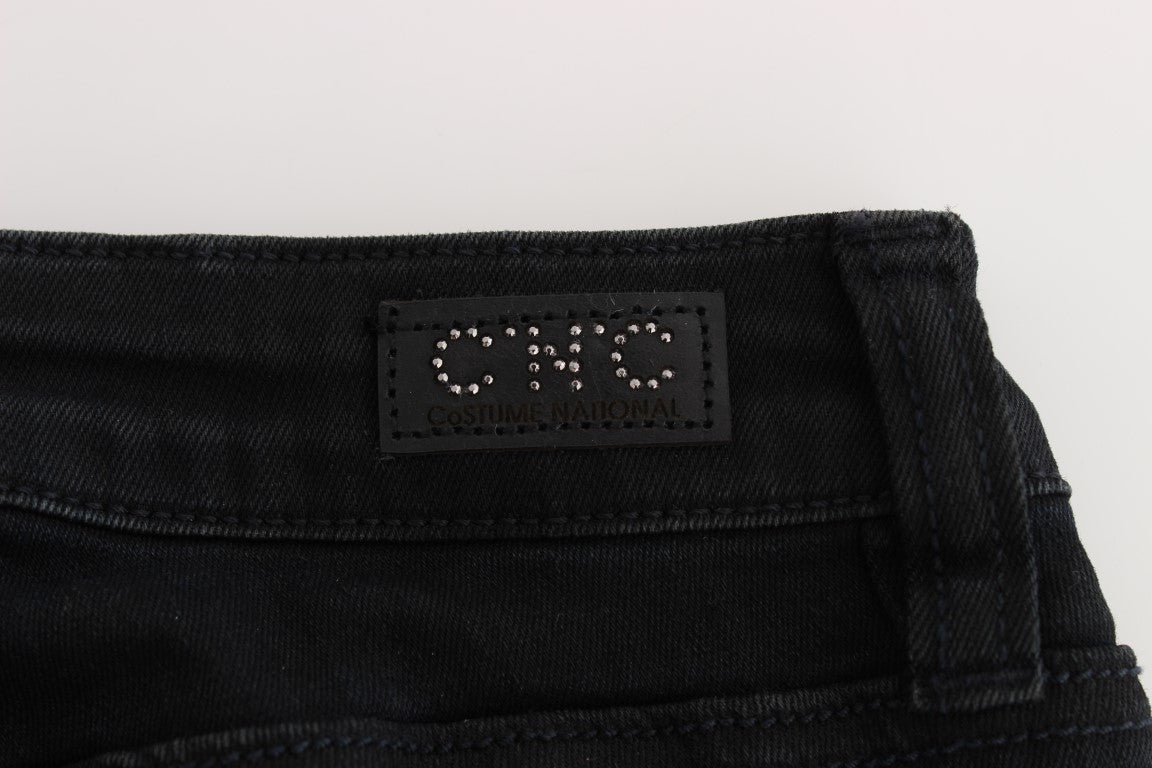 Costume National Sleek Black Slim Fit Designer Jeans - Elegance Online Limited