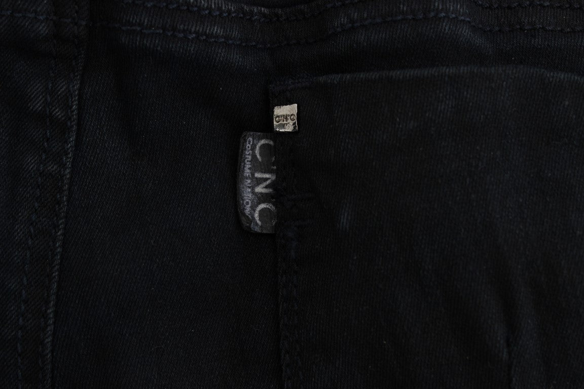 Costume National Sleek Black Slim Fit Designer Jeans - Elegance Online Limited